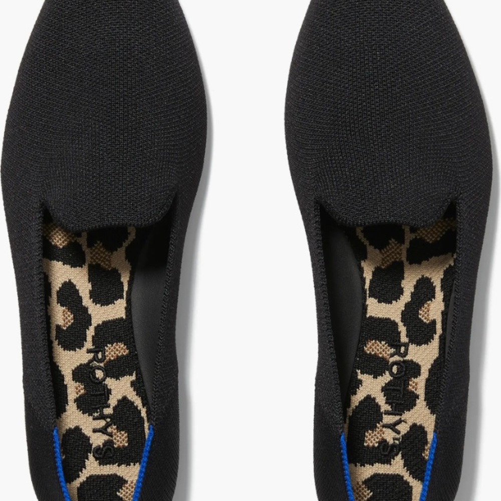 Rothy's Black Flats with Stylish Animal Print